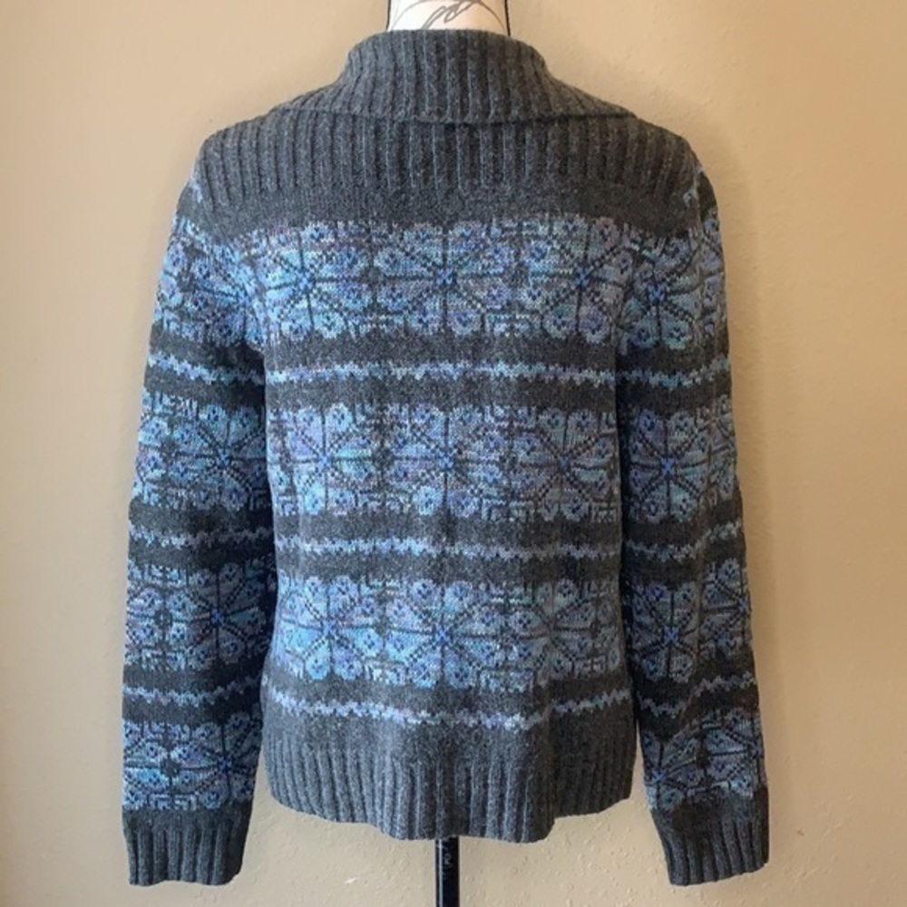 Lord & Taylor wool blend zip cardigan sweater L - Picture 4 of 9